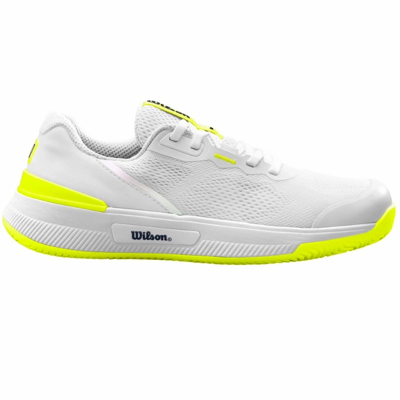 Speed Enhancement Ability Wilson Intrigue Pro Oz Womens Tennis Shoes - White/Safety Yellow