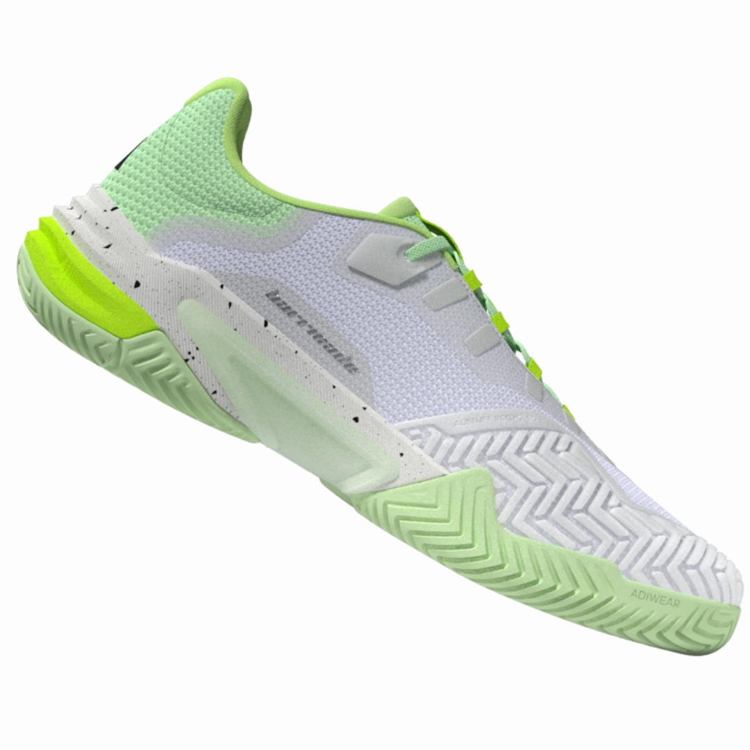 Speed Performance Adidas Barricade 13 Mens Tennis Shoes - White/Black/Green