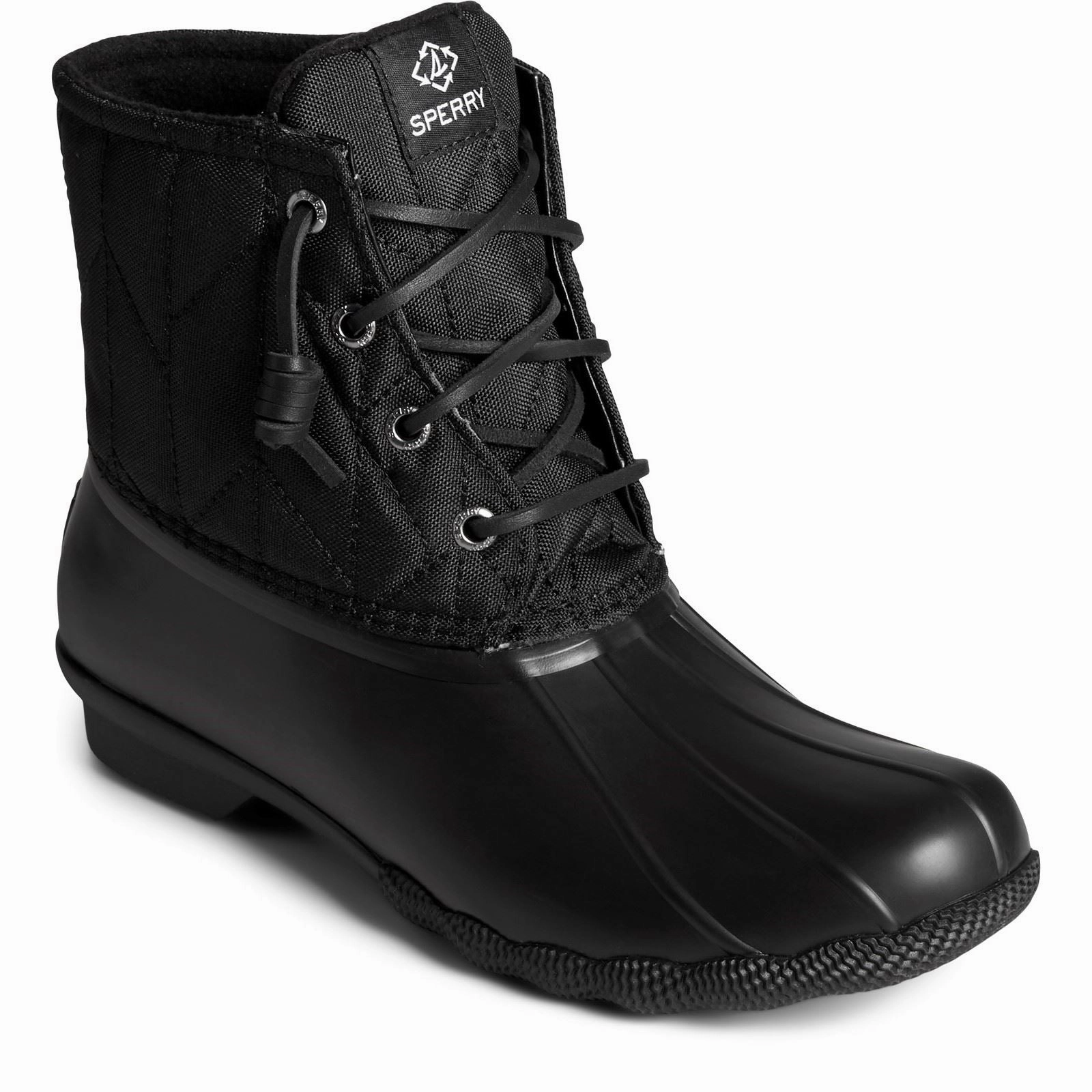 Sperry Saltwater SeaCycled RPET Synthetic Black Wellington Boots Footwear for Storm