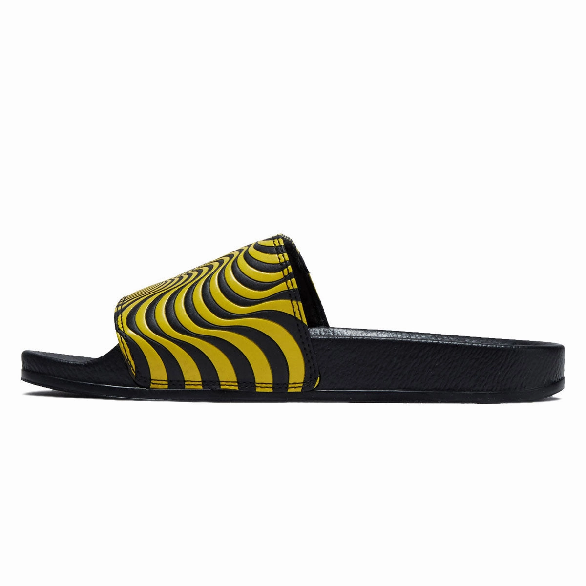 Spitfire Bighead Swirl Slide Sandals - Black/Yellow Flexible Comfort
