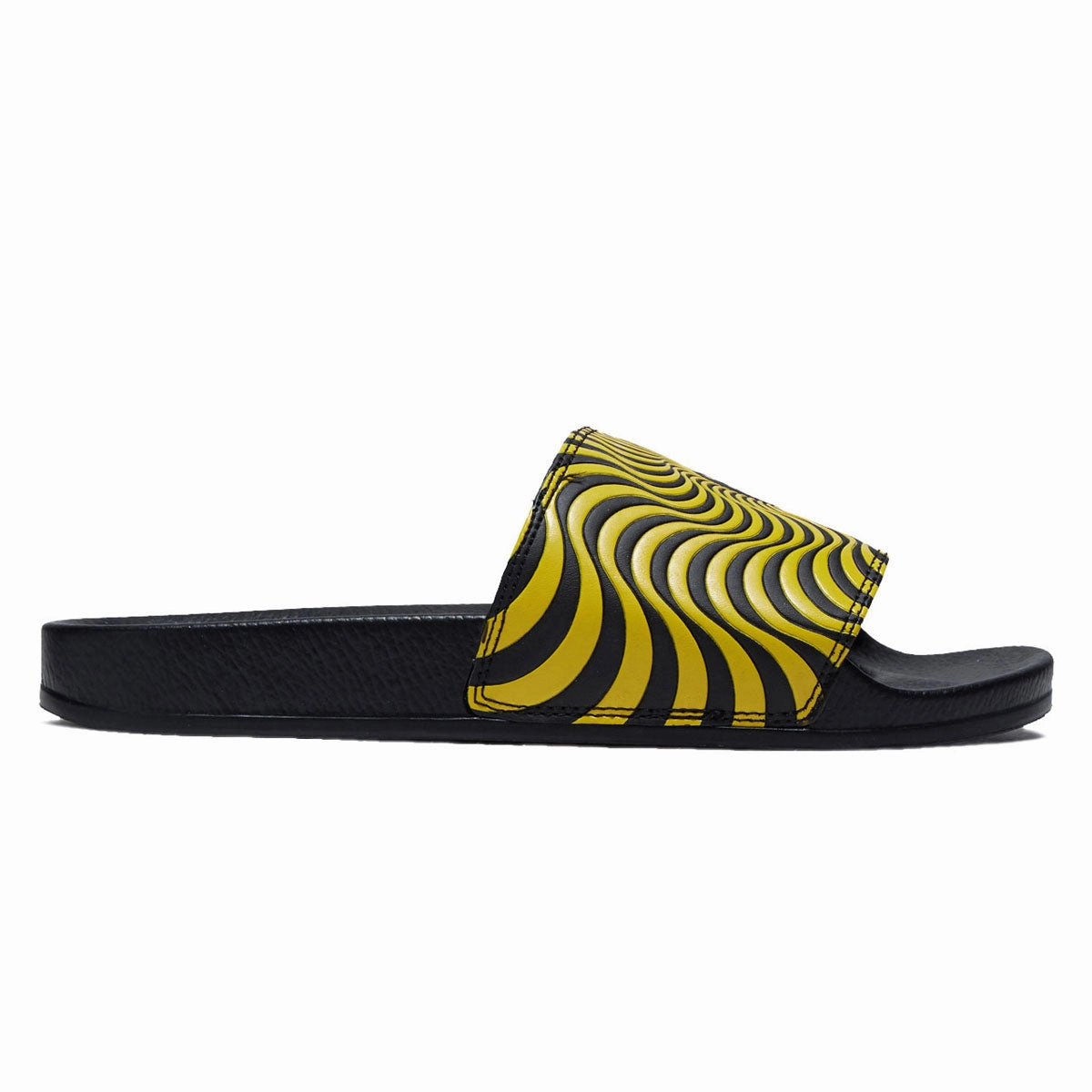 Spitfire Bighead Swirl Slide Sandals - Black/Yellow Instant Fit Slip Travel Ready