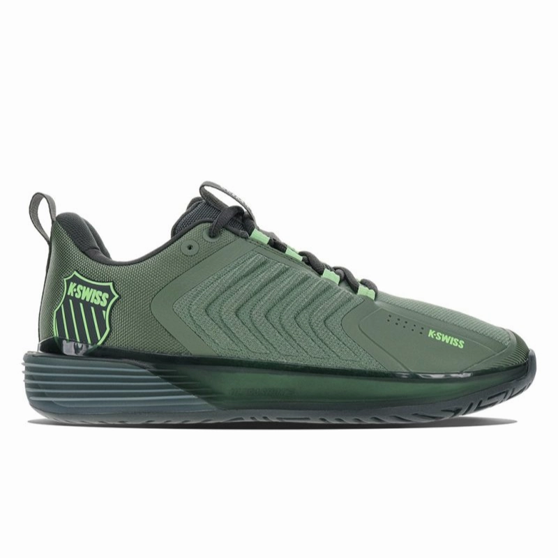 spring shoes K Swiss Ultrashot AC 3 Men Tennis Shoes - Sea Spray/Urban Chic/Soft Neon Green