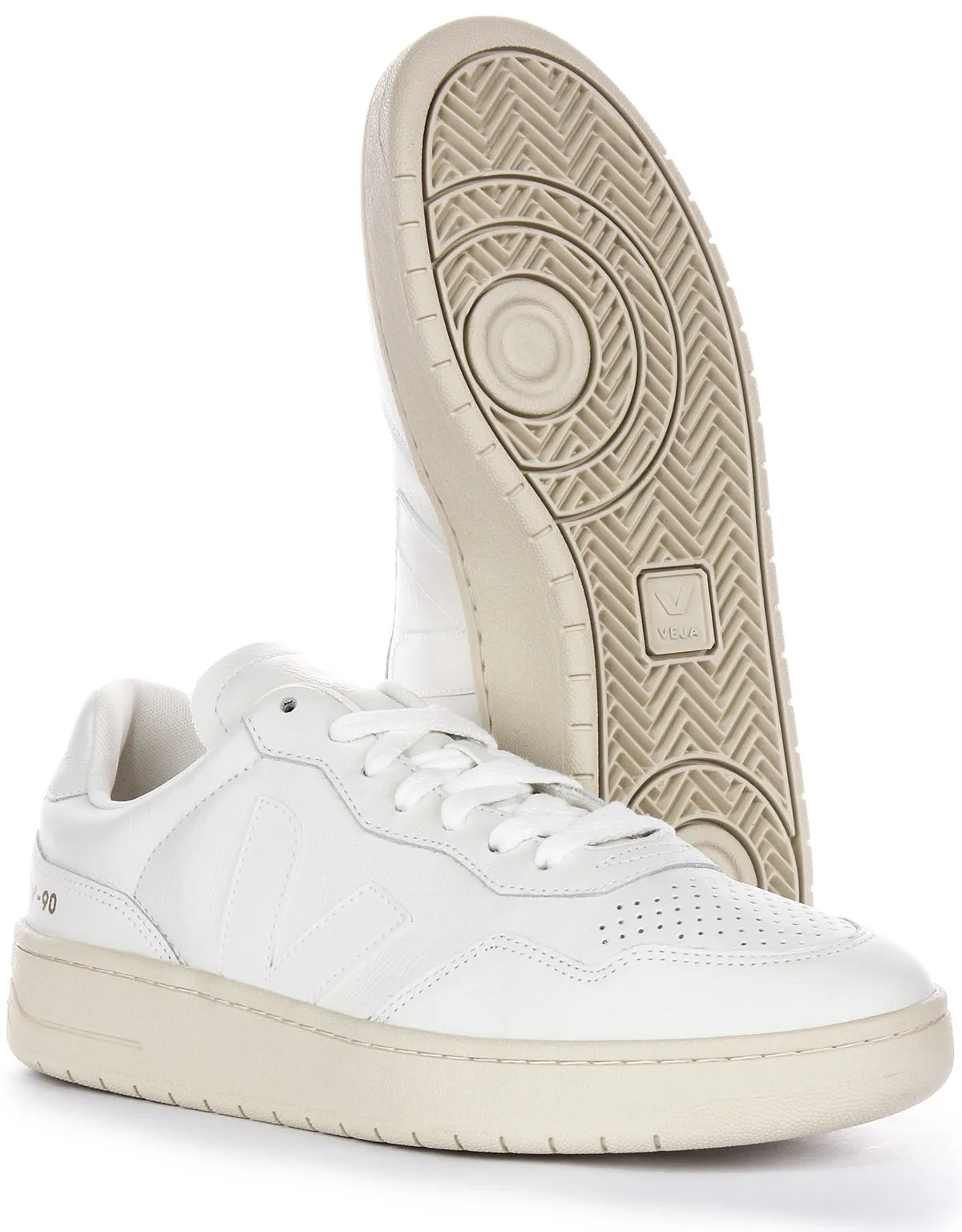 Springy Veja V 90 Leather In Off White For Men