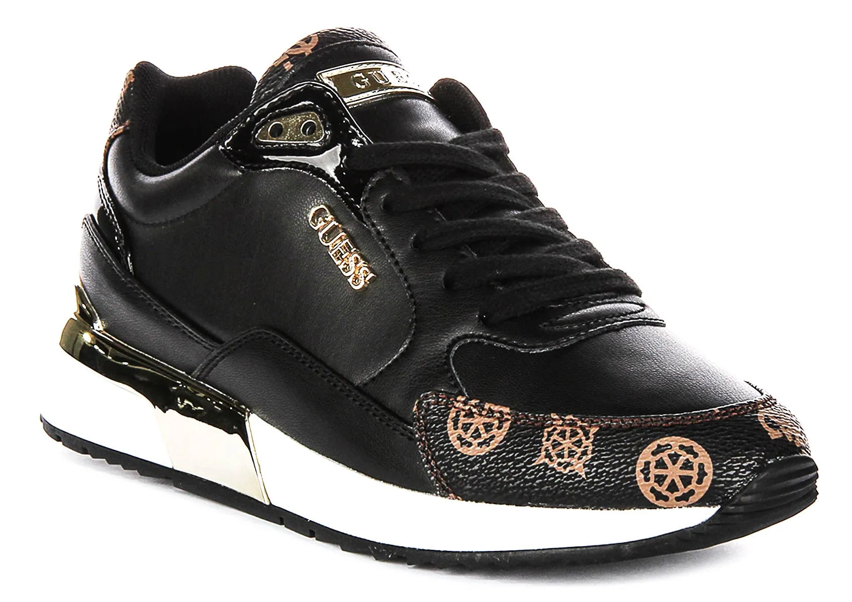 Grip Stability Flexible Support Guess Moxea Sneaker In Black Brown For Women