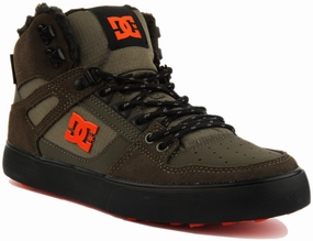 Mobility Flex Dc Shoes Pure Hi Top Wc In Olive For Men