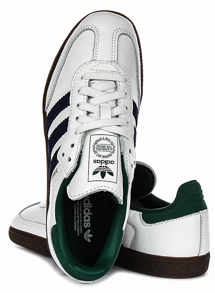 Stable Footwear Adidas Samba OG In White Navy Green for Women