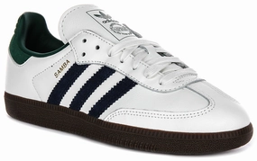 Adidas Samba OG In White Navy Green for Women Slim - fit weekday running shoe interval