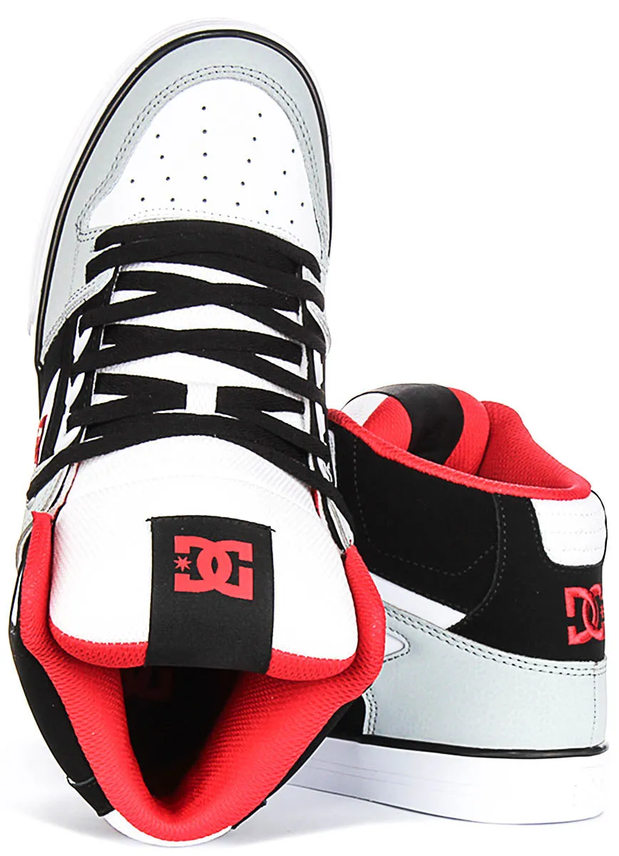 Step Boost Dc Shoes Pure Hightop Wc In Wht Blk Red For Men