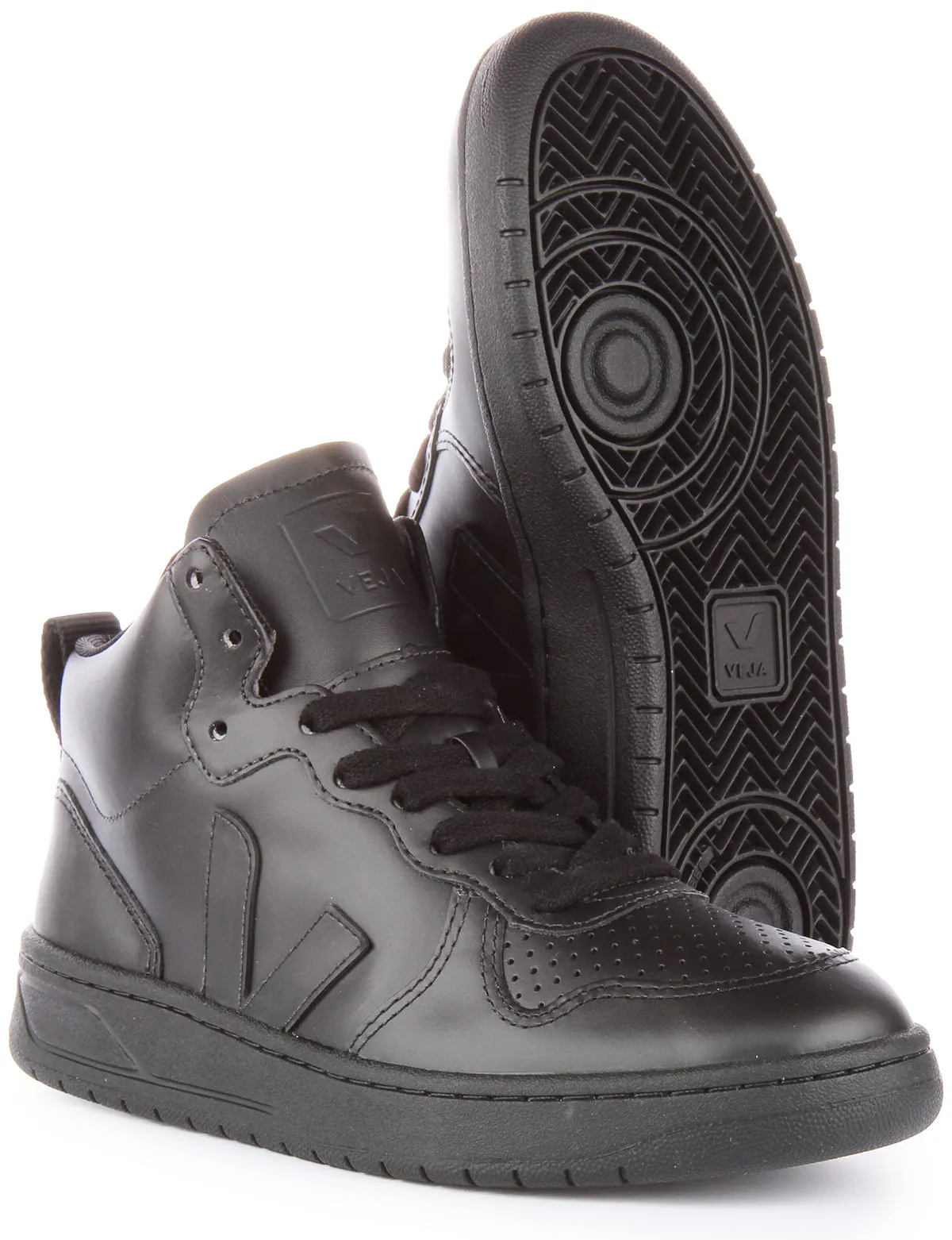 Step Control Veja V 15 Leather High Top In Black For Men
