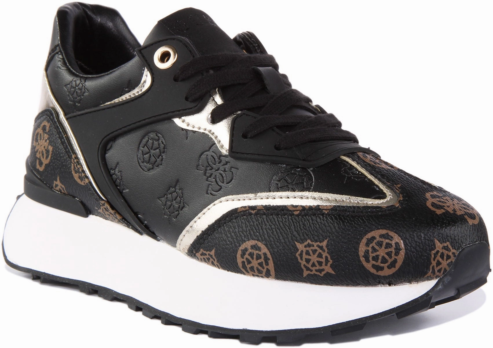 Guess Luchia In Black Brown 4G For Women Focused Steps