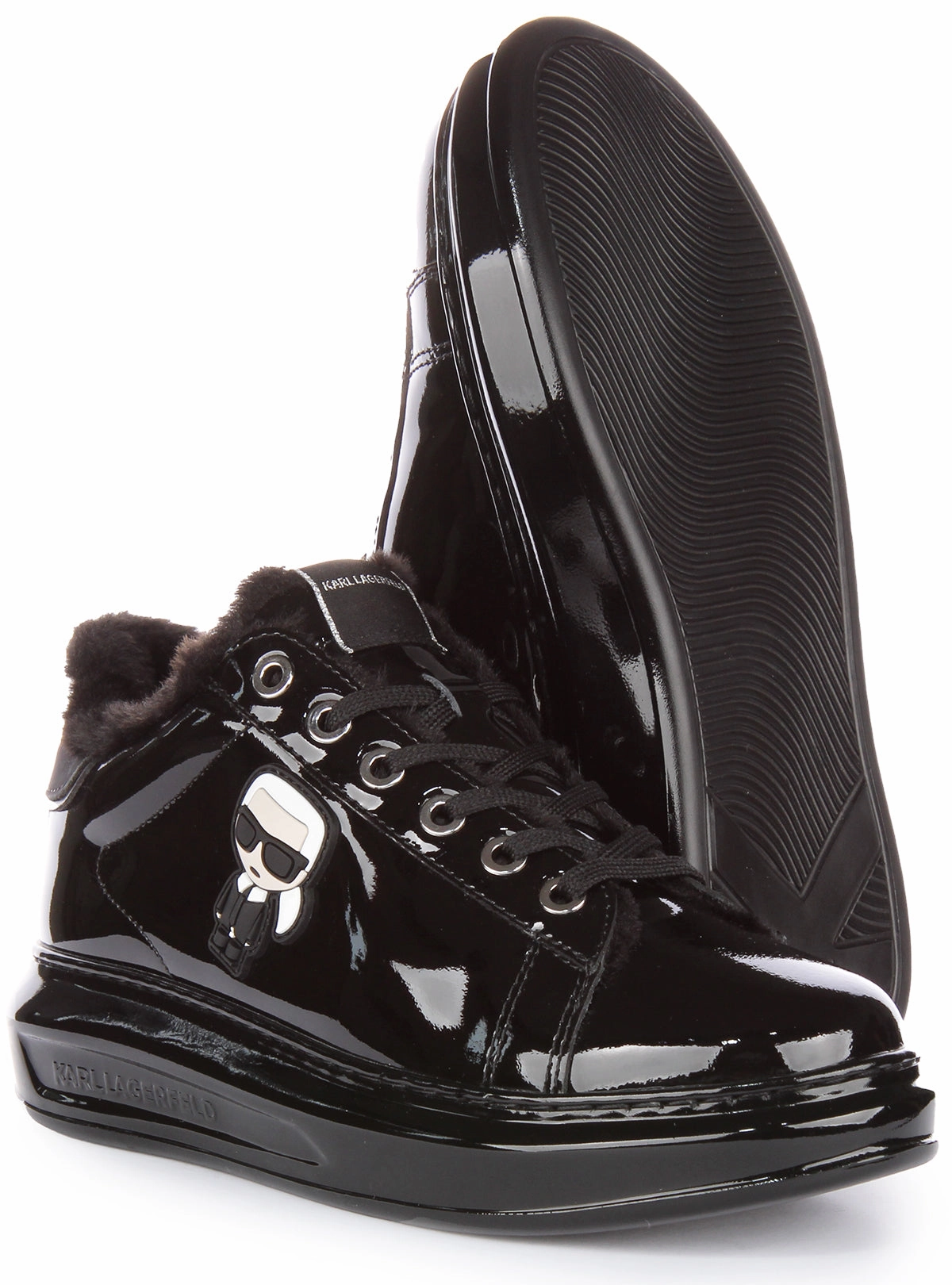 Step Support Karl Lagerfeld Kapri Ikon In Black Patent For Women