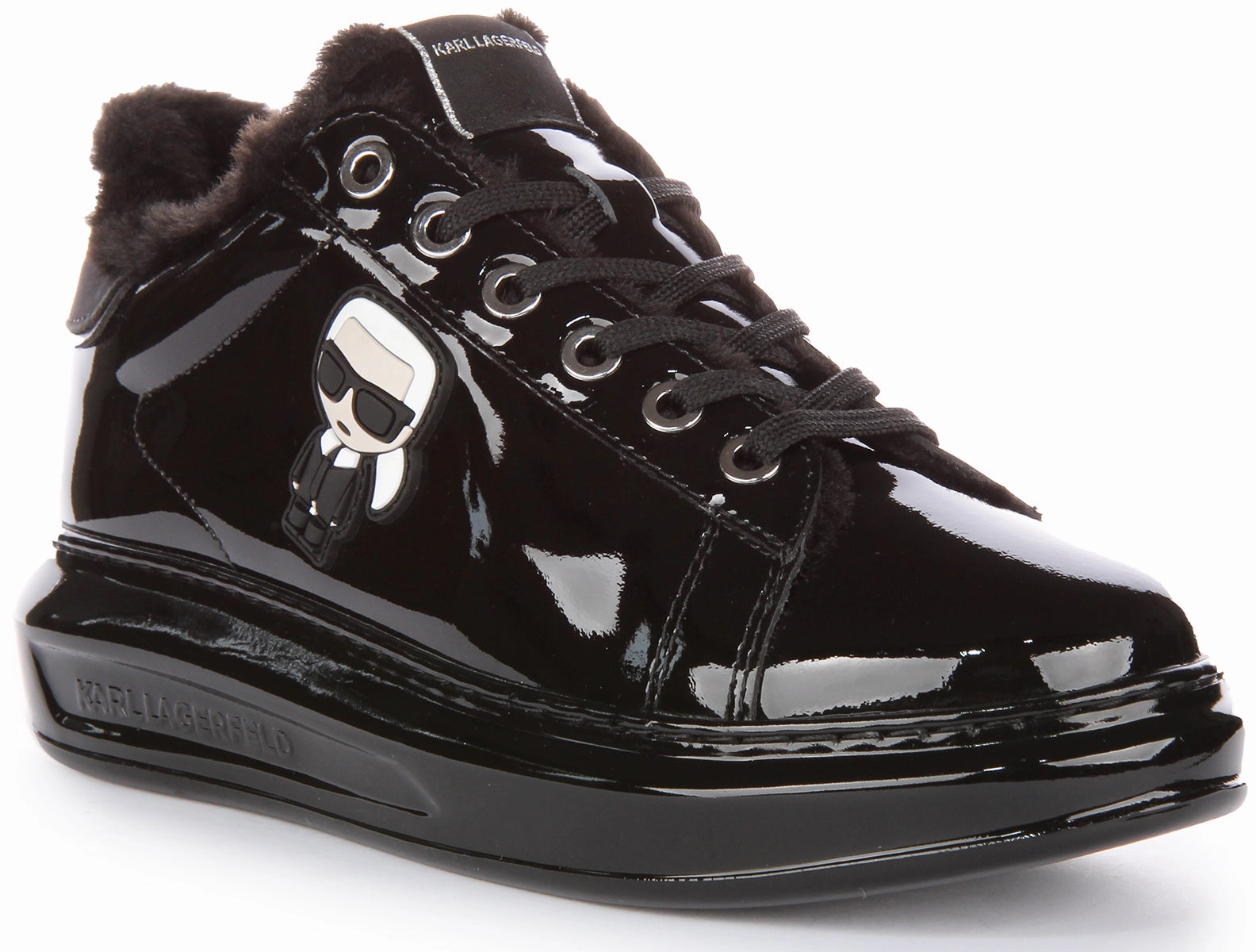 Indoor Ready Karl Lagerfeld Kapri Ikon In Black Patent For Women