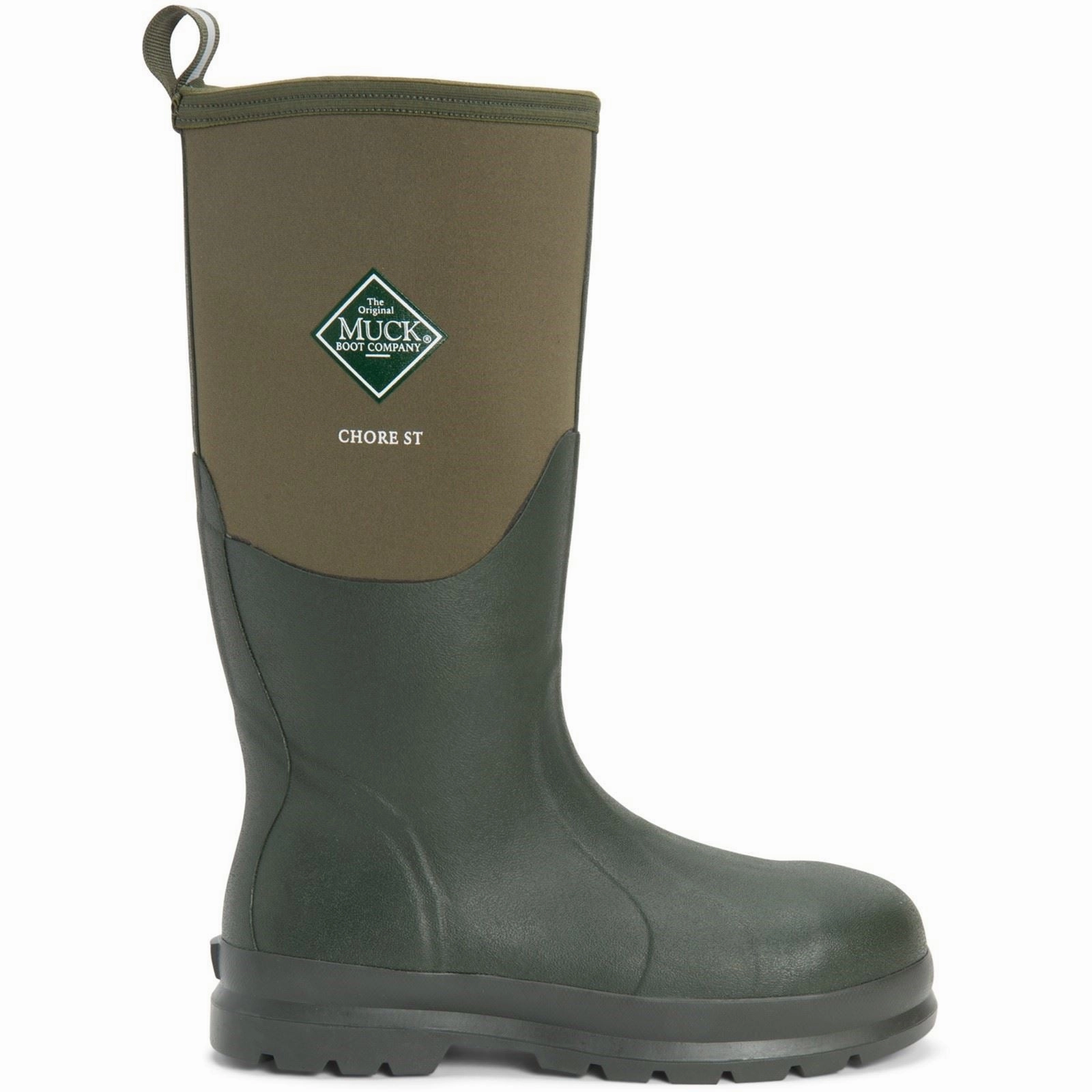 Storm Flex Step Muck Boots Chore Classic Hi Steel Cap Synthetic Moss Wellington Boots