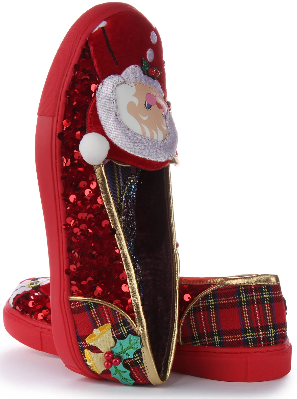 Streamlined Build Irregular Choice Sparkly Clause In Red For Women