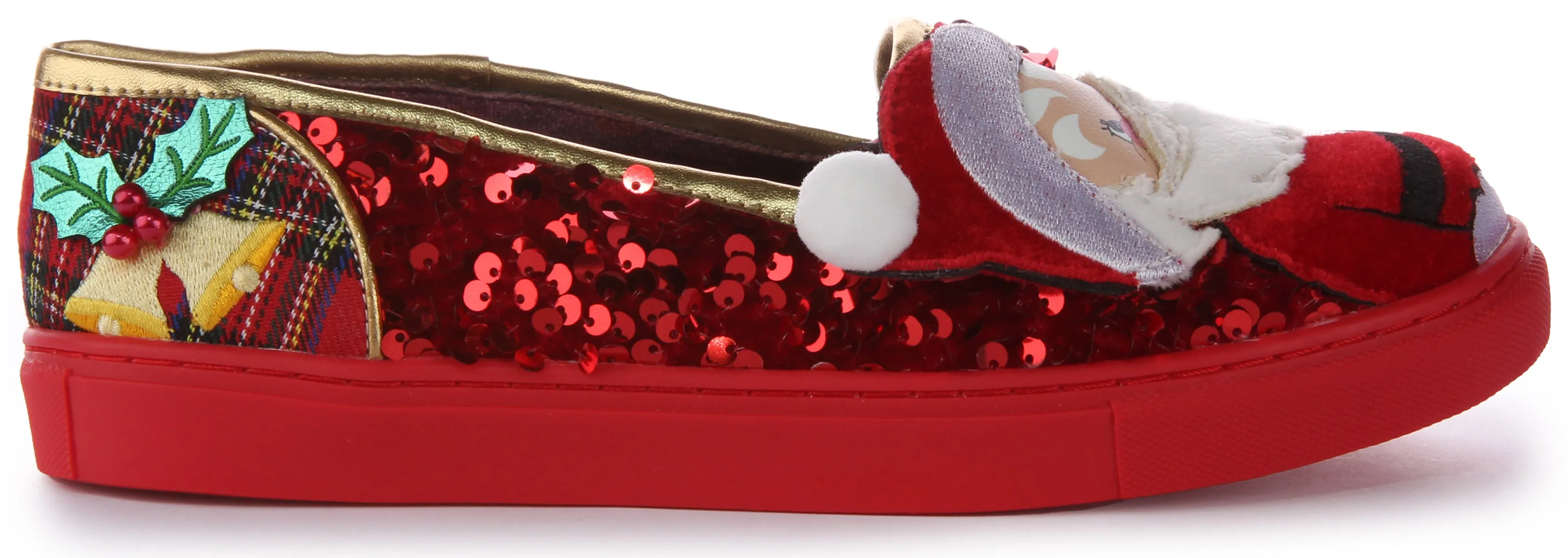 Streamlined Build Irregular Choice Sparkly Clause In Red For Women