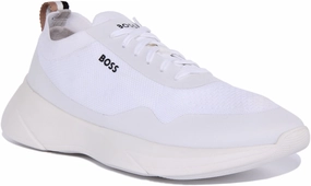 Cardio Friendly Boss Dean Runner Knit In White For Men