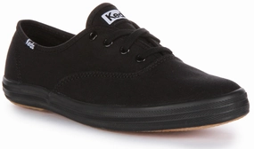 Neutral shape accommodates diverse foot types Step Focus Keds Champion In All Black For Women