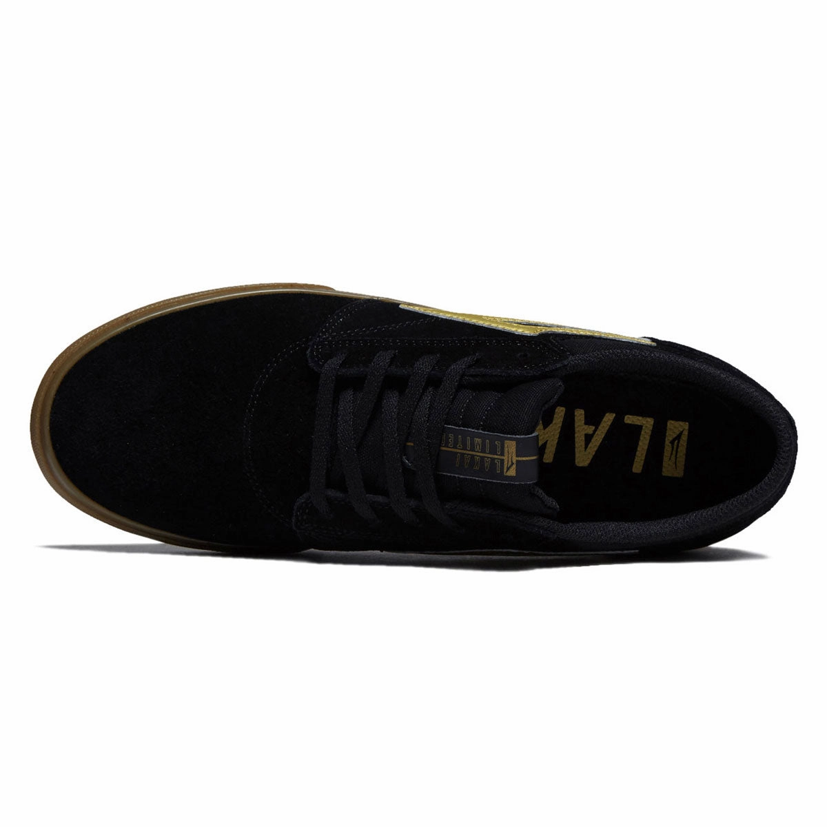 Street Sprint Lakai Griffin Shoes - Black/Gold Suede