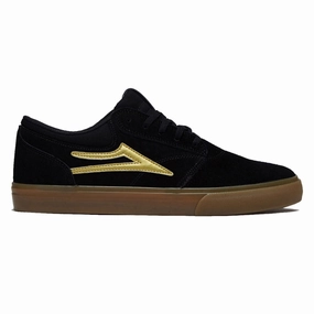Free Action Fit Lakai Griffin Shoes - Black/Gold Suede