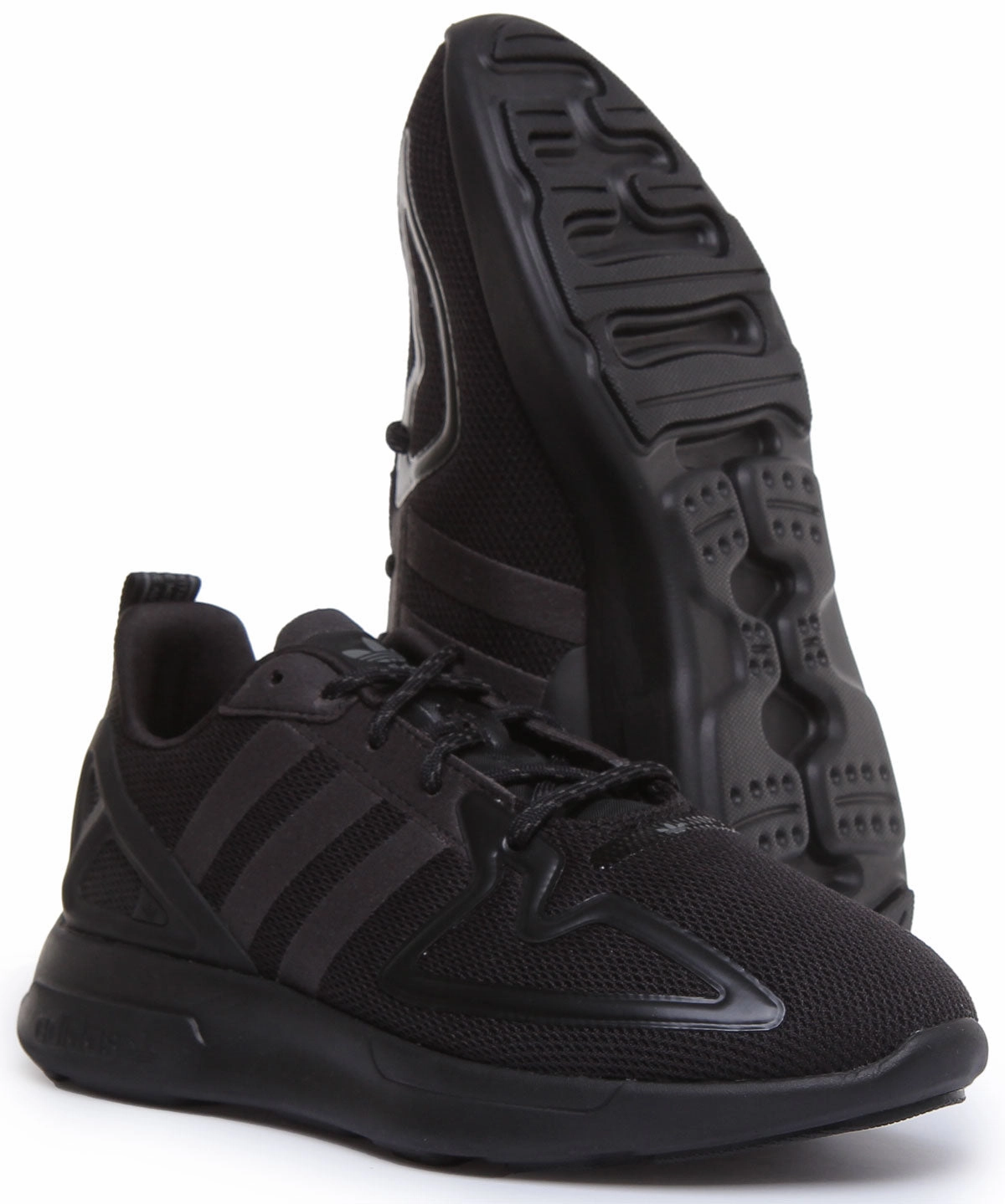 Stretchable Fit Design Concept Adidas Zx 2K Flux J In Black For Youth