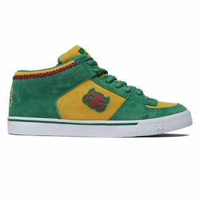 IPath Reed Mid Shoes - Green/Yellow/Rasta Suede Grip Assist clean design