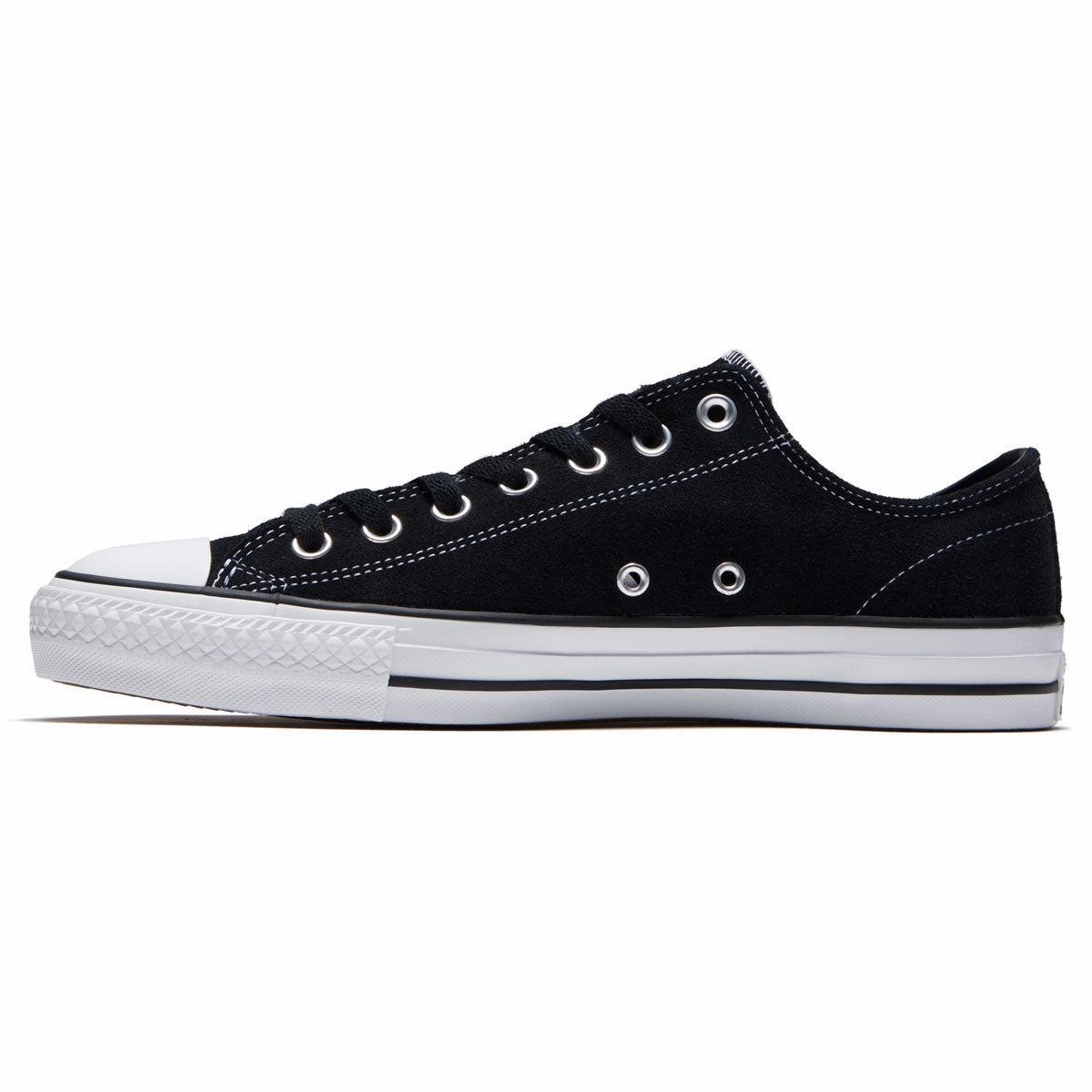 Strong Lock Converse Chuck Taylor All Star Pro Suede Ox Shoes - Black/Black/White