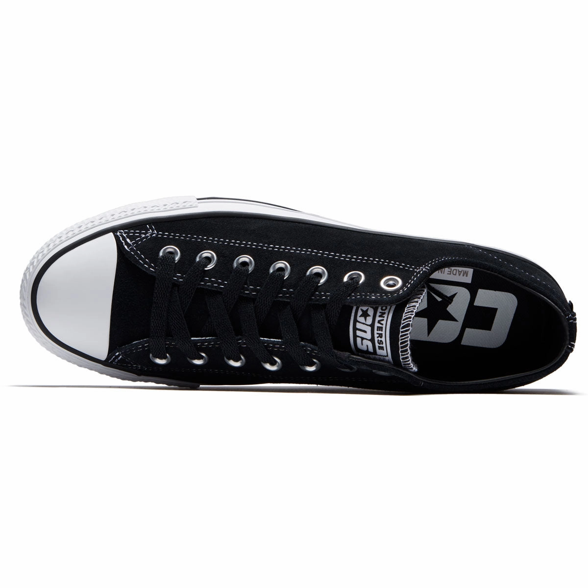 Strong Lock Converse Chuck Taylor All Star Pro Suede Ox Shoes - Black/Black/White