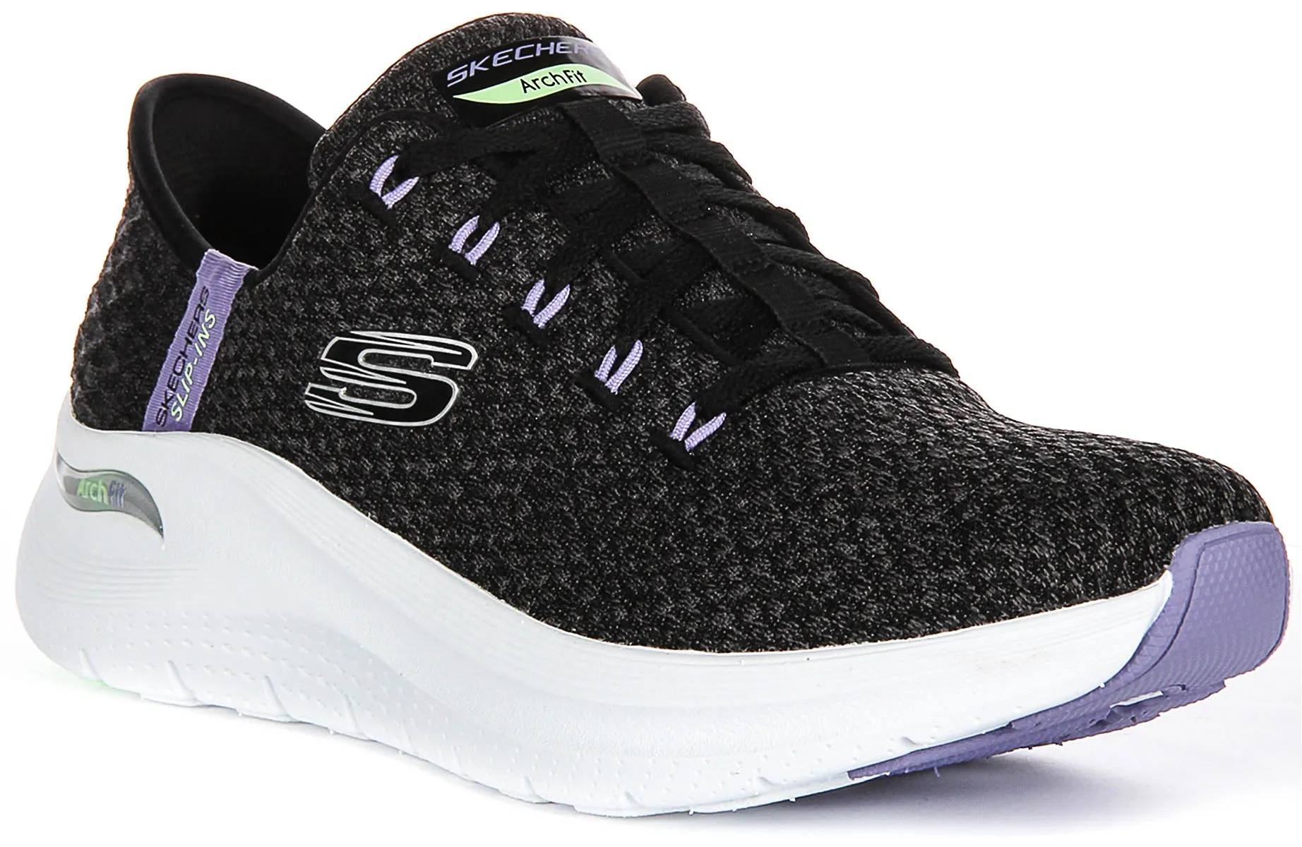Skechers Arch Fit 2.0 Good Energy In Black Lavender Foot Flex