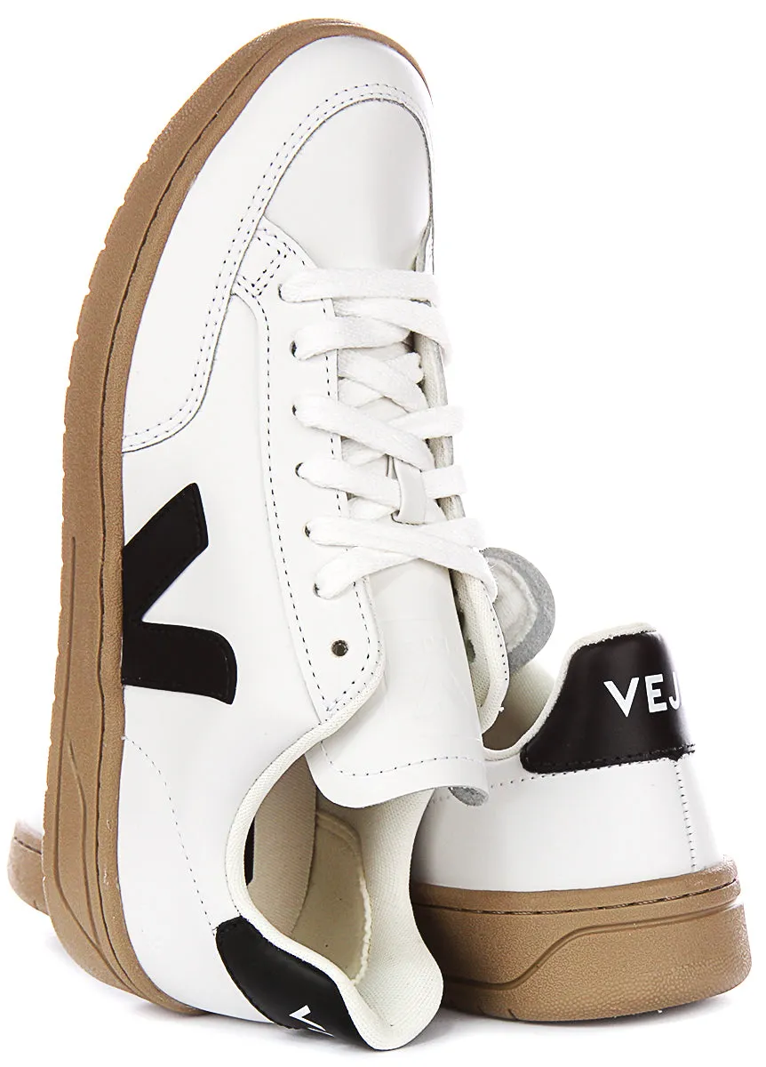 Sturdy Build Veja V-12 Leather In White Black For Men