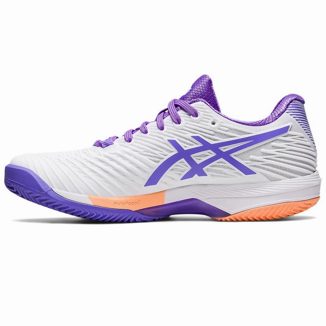 Sturdy Asics Solution Speed FF 2 White/Amethyst  Clay Women's Tennis Shoes
