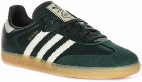 multi - terrain shoes flat - footed running shoes Adidas Samba OG J In Dark Green For Youth