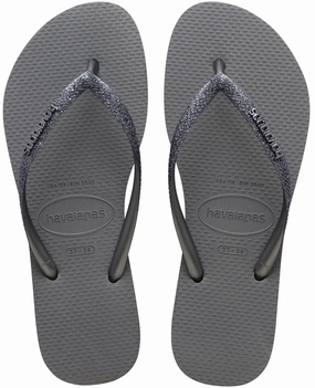 Havaianas Slim Glitter II In Grey For Women Comfort Steps Sunset Steps