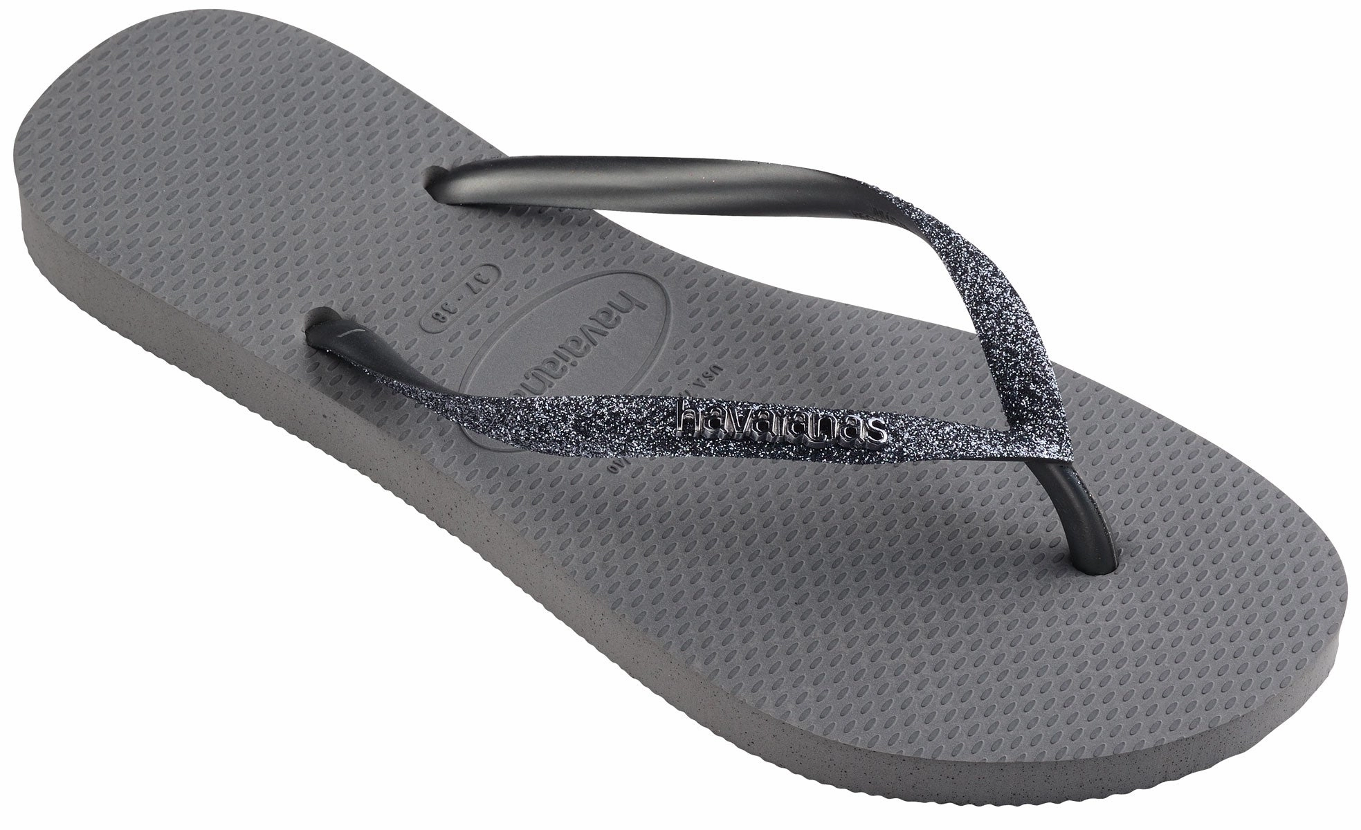 Stylish Design Support Havaianas Slim Glitter II In Grey For Women