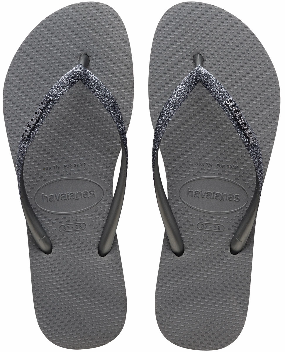 Havaianas Slim Glitter II In Grey For Women Comfort Steps Sunset Steps