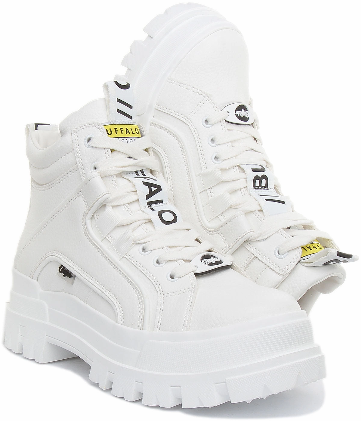 Stylish laces Buffalo Aspha NC Mid In White For Women