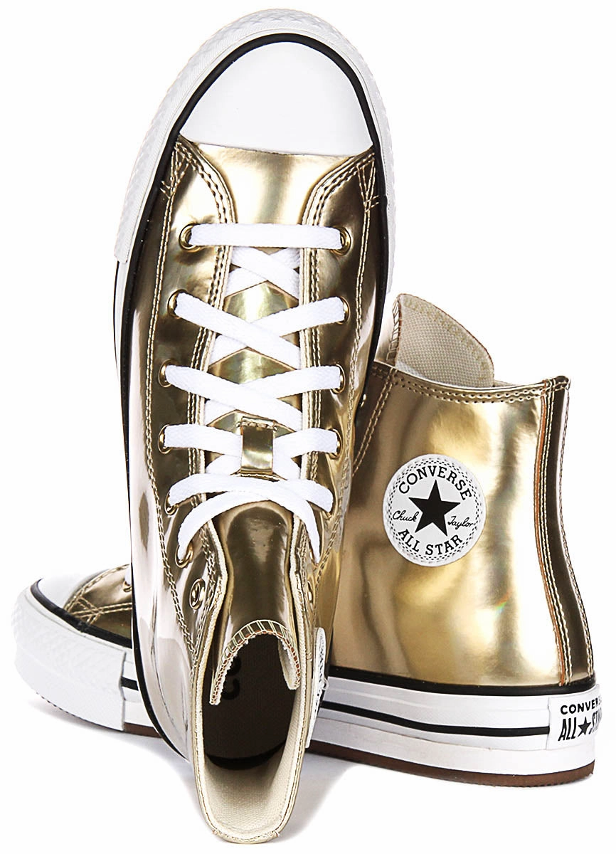 Stylish Profile Converse Chuck Taylor All Star A12606C In Gold Metallic For Junior