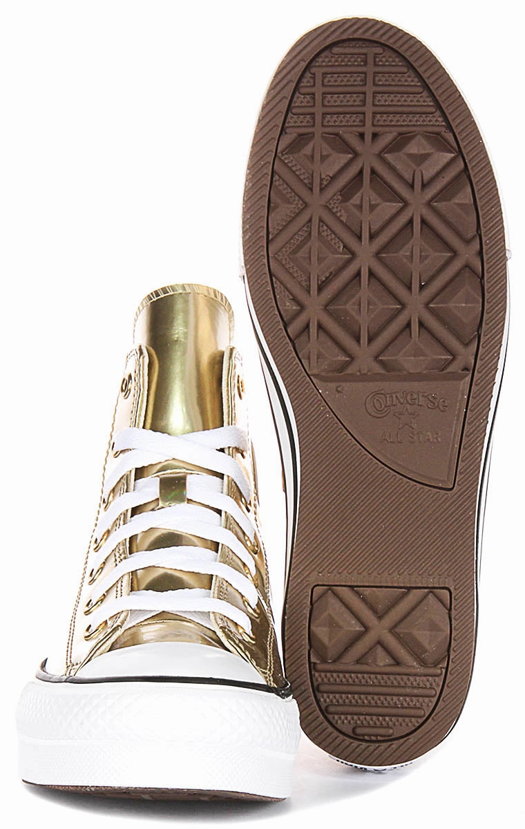 Stylish Profile Converse Chuck Taylor All Star A12606C In Gold Metallic For Junior