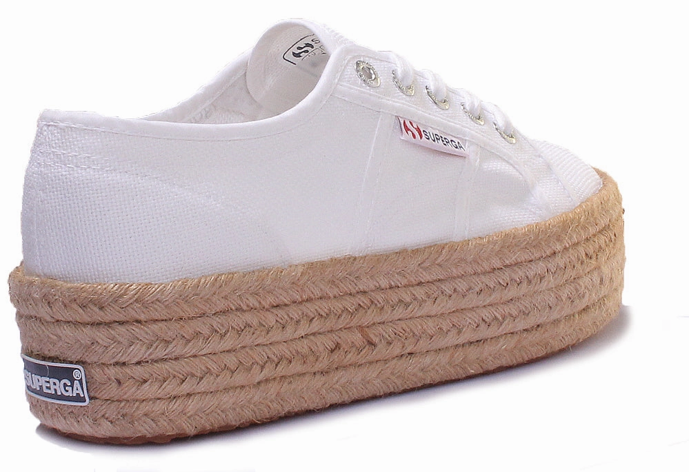 Superga 2790 Cotropew Espradille Flatform Trainer In White Classic Footwear