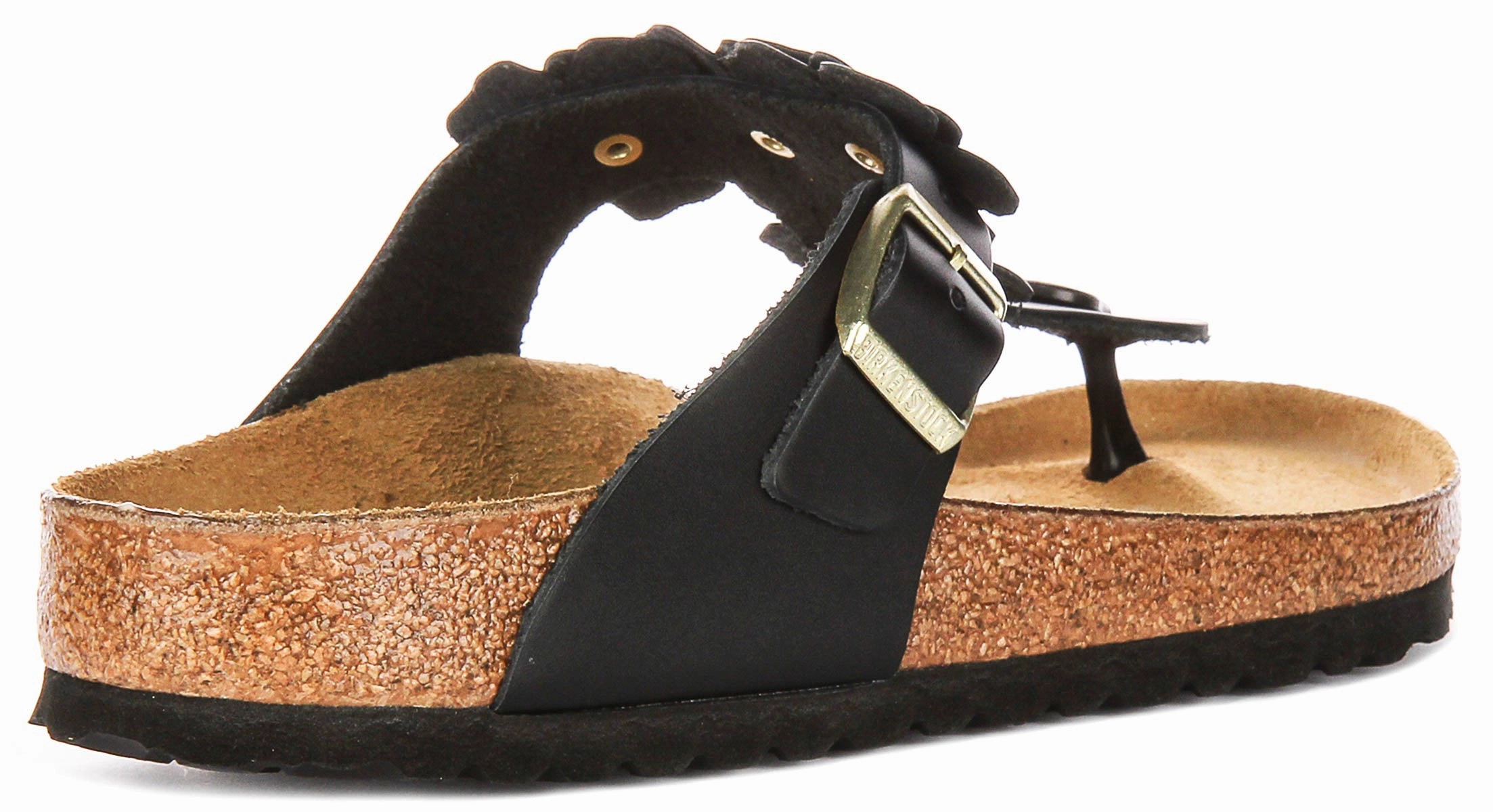 Support - increasing Birkenstock Gizeh Flower Em In Black | Regular Fit