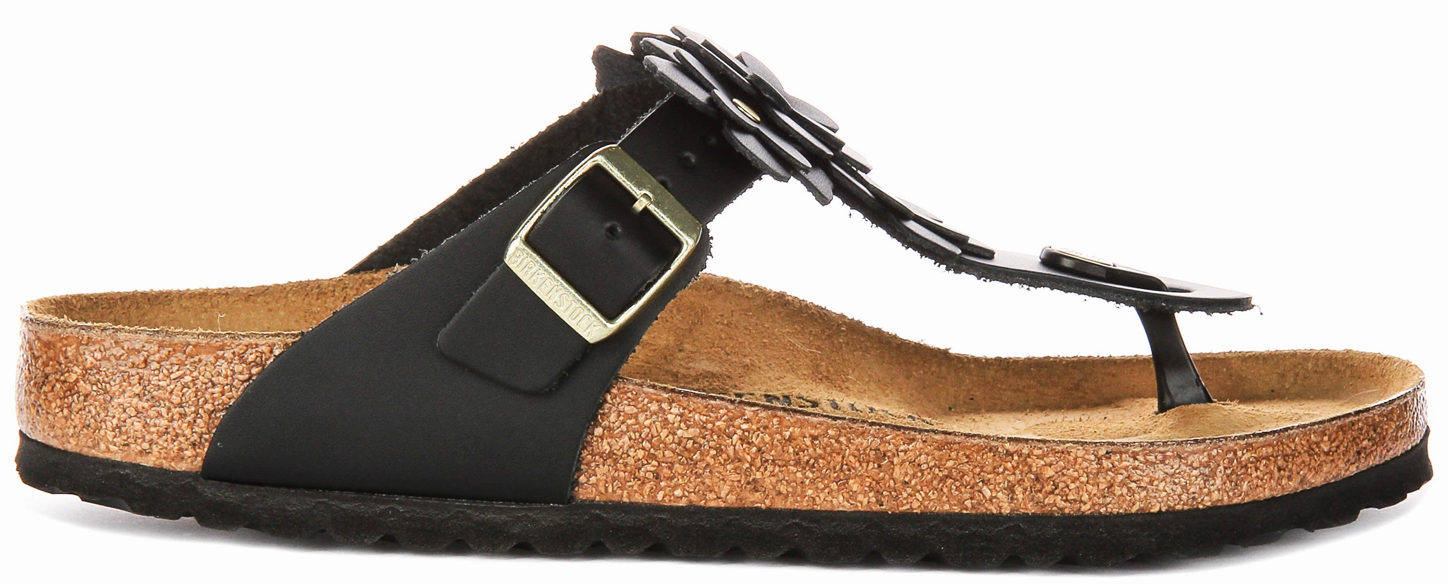 Support - increasing Birkenstock Gizeh Flower Em In Black | Regular Fit