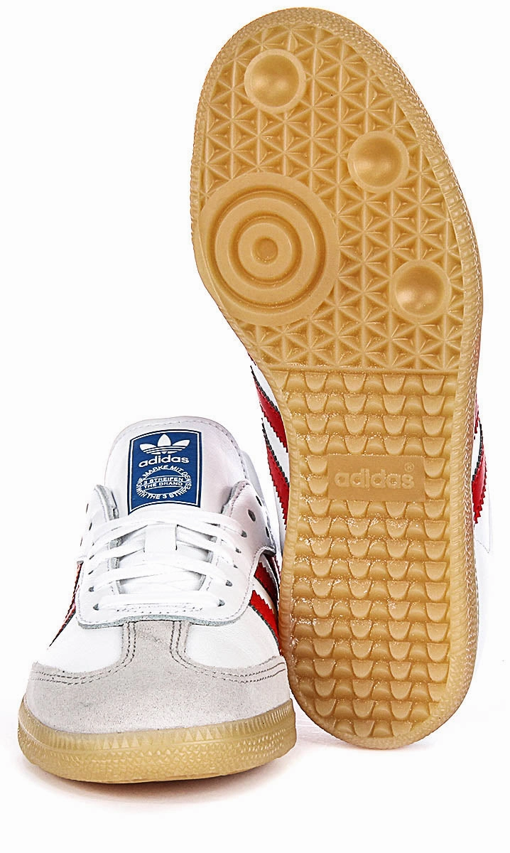 Supportive Design Concept Adidas Samba OG J In White Red For Youth