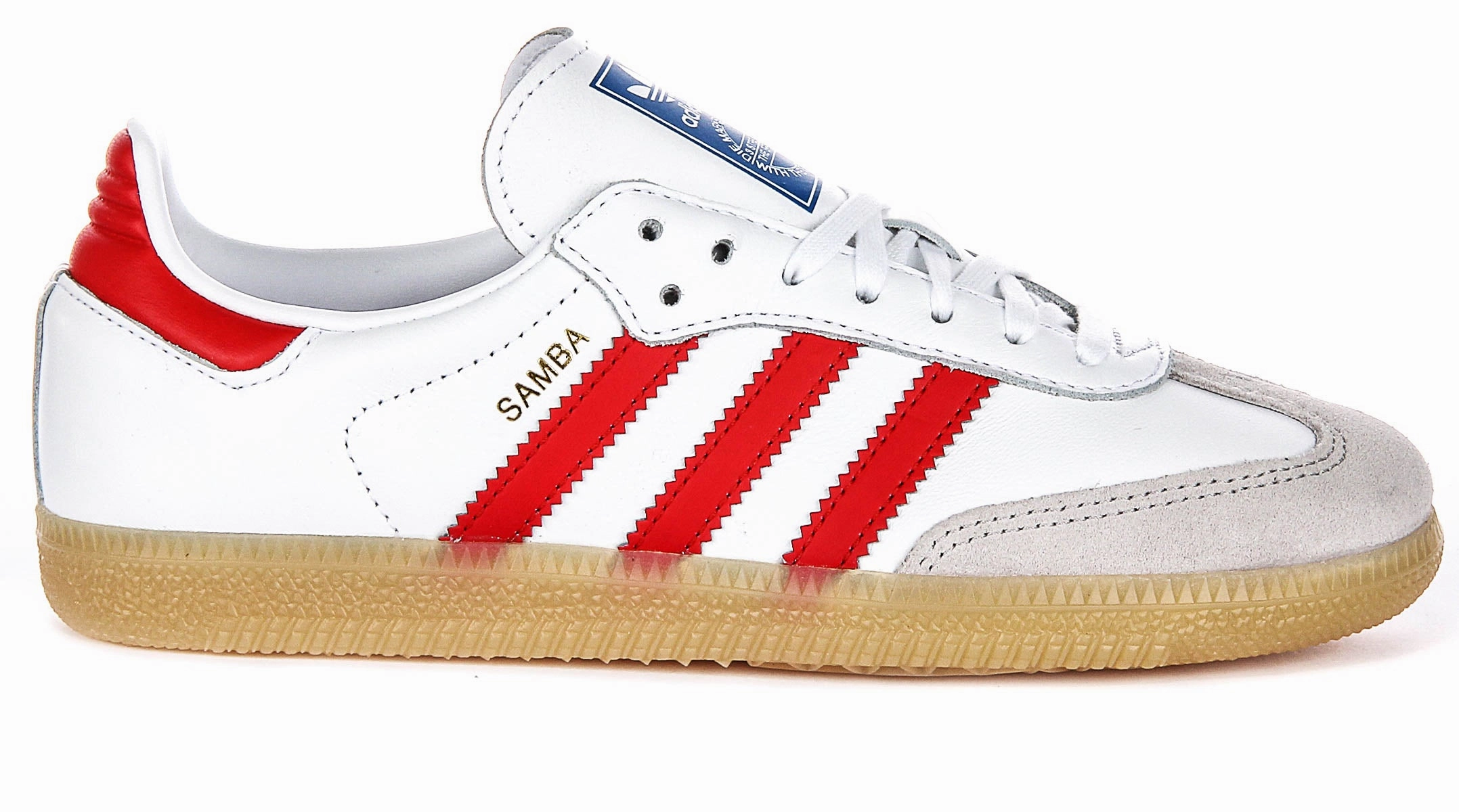 Supportive Design Concept Adidas Samba OG J In White Red For Youth