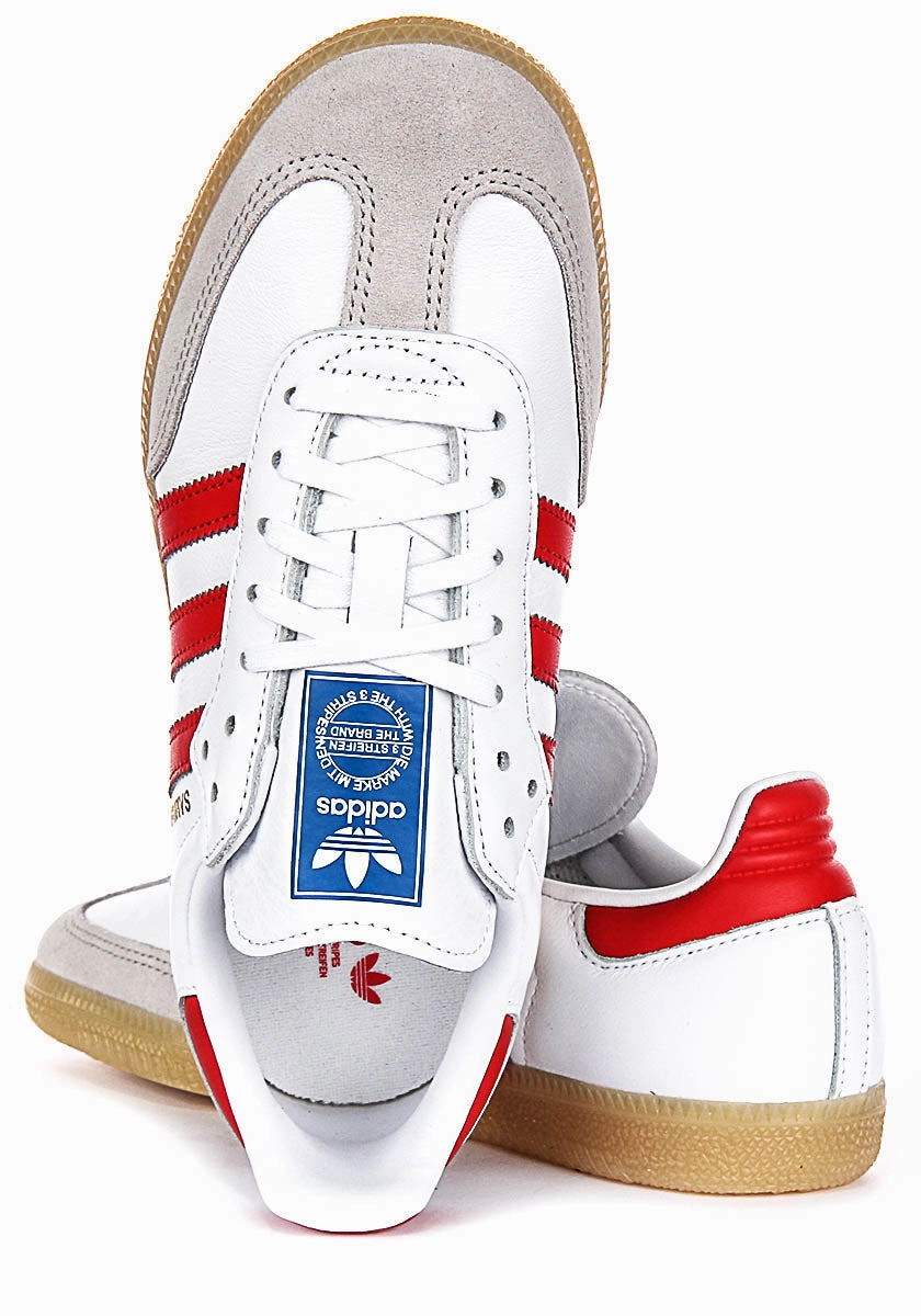 Supportive Design Concept Adidas Samba OG J In White Red For Youth