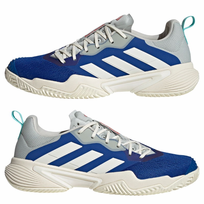 Supportive insole design Adidas Barricade Mens Tennis Shoes - Team Royal Blue / Off White / Bright Red