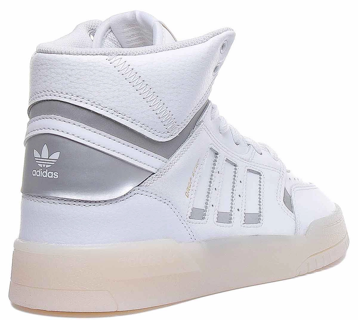 Supportive virtue Adidas Drop Step Leather High Top Trainers In Whitsilver For Men