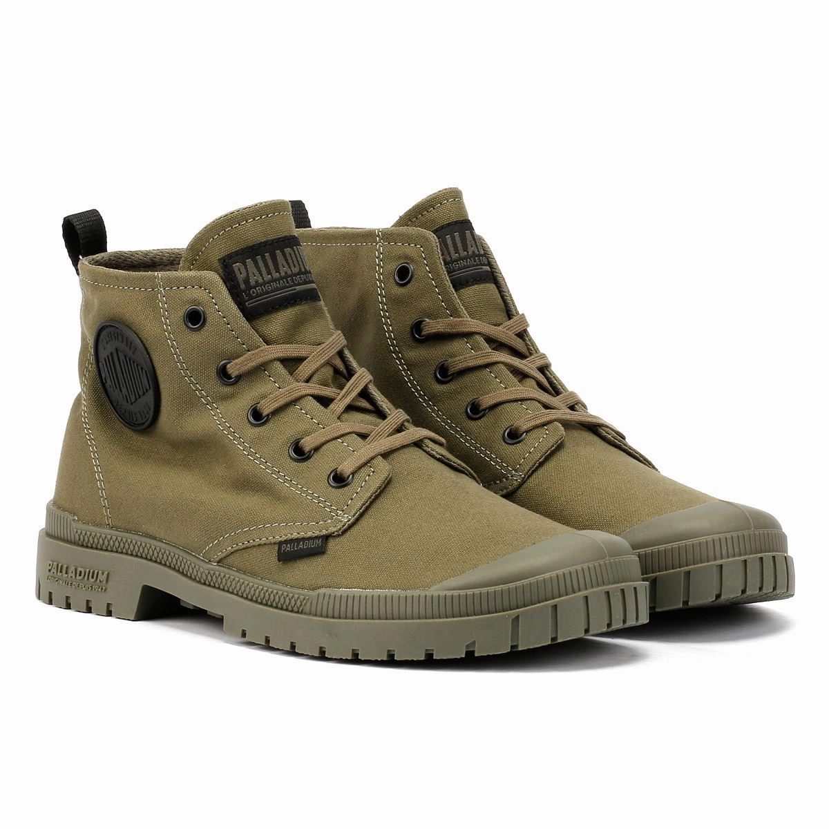 Outdoor Adventure Winter Fashion Palladium SP20 Hi CVS Canvas Olive Night Boots