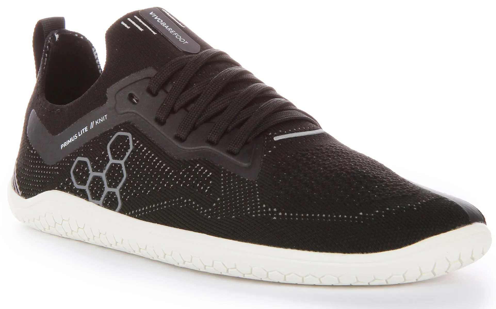 Reinforced Outsole curvature encourages natural gait cycles Vivobarefoot Primus Lite Knt In Black For Women