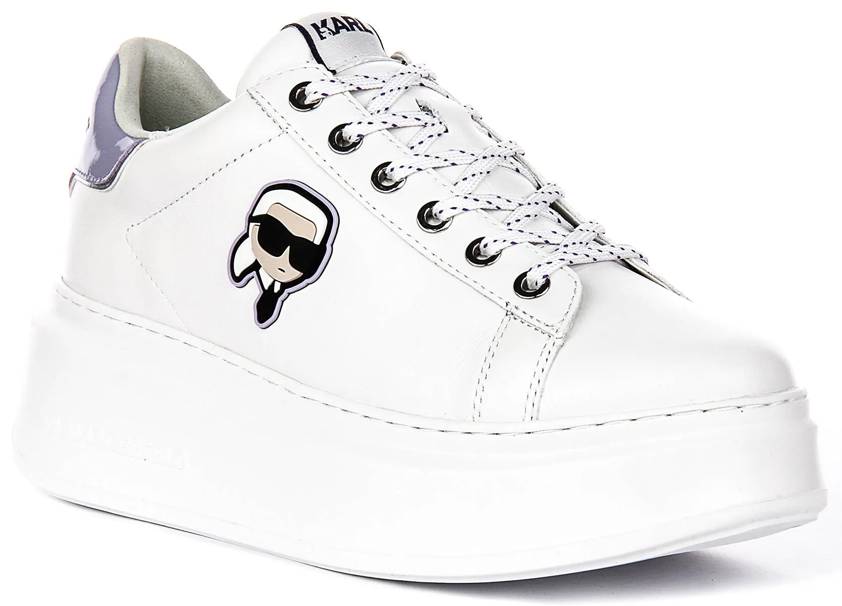 Karl Lagerfeld Anakapri NFT In White Purple For Women Midfoot structure offers consistent responsiveness Everyday Use