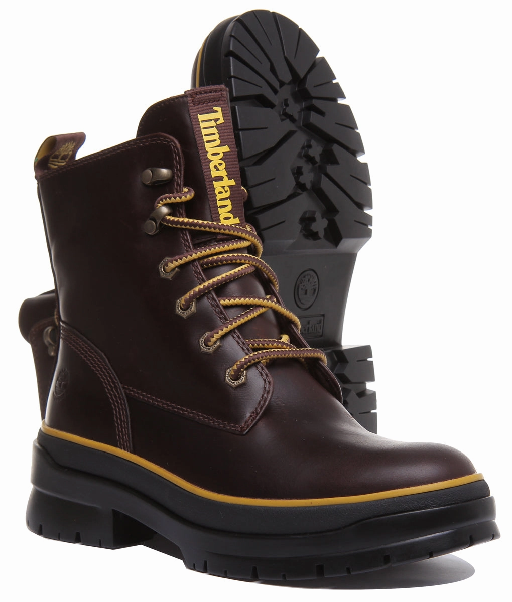 Timberland A2D6W Malynn Mid Lace Up Boots In Dark Brown For Women Light Tread
