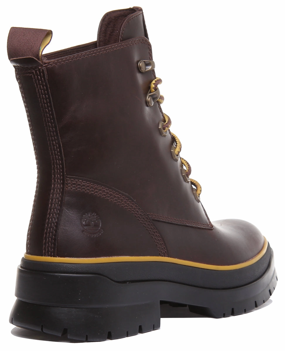 Timberland A2D6W Malynn Mid Lace Up Boots In Dark Brown For Women Light Tread